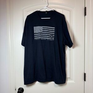 FBI Navy Short Sleeve Tee with Distressed Flag Graphic